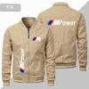 Tendência de Comércio Exterior Primavera 2023 Transfronteiriça Fina Motocicleta Esportes de Rua Casual Conjunto de Beisebol Jaqueta com Logo de Carro Masculina