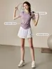 Ropa de Yoga para Mujer, Tops de Fitness para Entrenamiento de Pilates de Verano, Conjuntos Deportivos de Running de Alta Gama, Camisetas de Manga Corta para mm Gordos