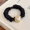 Goma para el Cabello de Perla en Forma de Corazón, Simple, Versátil, Estilo Francés, con un Toque de Lujo, Cuerda Versátil para Recoger el Cabello, Nuevo Elegante Accesorio para el Cabello, Cuerda para el Cabello