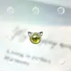 Brincos de cabeça de gato com zircônia lisa em liga de titânio F136, Piercings labiais com zircônia de rosca interna em titânio G23, Joias para piercing