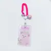 Xingdelu Yufei oso tarjetero para estudiante acrílico transparente cordón retráctil para insignia tarjetero de autobús colgante para tarjeta escolar