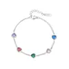 2023 Nuevo Pulsera de Moda Ins Europea y Americana Mini Forma de Corazón Circonita Colorida Nicho de Gama Alta Pulsera de Acero Inoxidable