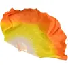 Abanico de seda fina para bailar, doble cara, blanco, amarillo, naranja, largo degradado, abanico de baile cuadrado Jiaozhou Yangko