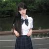 Um conjunto de estudantes uniforme JK explosão original menina gostosa saia curta cachorro genuíno camisa de cintura feminina manga longa manga curta