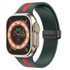 Para Apple Apple WatchS9 87 Pulseira de Relógio Apple Listra Bicolor Fivela Magnética Dobrável Pulseira de Silicone