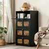 Nueva Estantería Combinada de Madera Maciza, Gabinete Modular de Rejilla Independiente para Sala de Estar, Balcón, Dormitorio, Gabinete Lateral de Vidrio, Estantería, Vitrina