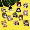 Broche fofo de desenho animado de menina coreana, emblema de acrílico, pino de bolsa, patch, pequeno pingente de joia, personalizável