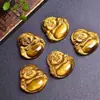 Colgante de Buda de piedra ojo de tigre natural colgante de piedra de madera tallado tridimensional hecho a mano accesorios de collar para parejas de hombres y mujeres