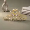 Direto do fabricante, presilha de garra de strass borboleta de alta qualidade, presilha de tubarão grande de metal, acessório de cabelo feminino para coques