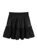 Saia feminina 2024, nova moda primavera, saia cruzada em A, saia curta, cintura alta, look slim, saia ponte