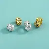 Prata Esterlina S925 Banhada a Diamante Flor Pequena Espaçador Contas Guirlanda DIY Feito à Mão Contas de Cristal Pérola Pulseira Contas Soltas Acessórios
