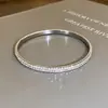 Nova Pulseira Redonda Dupla Fileira com Zircônias Coreana Japonesa Versátil Leve Luxo Toque de Alto Padrão Estilo Ins Moda Pulseira de Nicho