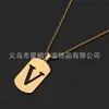 Collar de Acero Inoxidable Dorado con 26 Letras para Hombre, Cadena de Perlas de 60 cm, Color Duradero, Joyería al por Mayor, Collar de Acero de Titanio