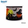 Cinta de Halloween con 6.3cm Cinta con Borde de Alambre Guirnalda de Cinta Lazo Cinta de Tela de Lino Imitación Decoración de Halloween