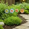 Inserciones de Flores de Hierro Forjado Transfronterizas, Decoraciones de Jardín Floral de Cuatro Colores, Pequeños Arreglos Florales, Suministros de Jardinería, Flores Artificiales