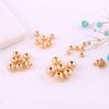 Conservación del Color Chapado en Cobre Puro Oro Real de 18K Cuentas Pequeñas Doradas Cuentas Redondas Pulsera Collar Cuentas Espaciadoras DIY Accesorios para Bisutería Hechos a Mano D41D36
