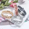 Nuevo Pulsera Magnética de Múltiples Capas para Mujer de Amazon Europea y Americana Pulsera Tejida de Cuero de Aleación Joyería de Comercio Exterior
