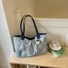 Bolso de Lona Estilo Artístico Estilo Universitario Coreano Transfronterizo para Mujer 2026 Verano Nuevo Moda Tendencia Bolso de Hombro de Gran Capacidad