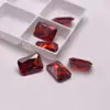 Pedra Preciosa Vermelha Retangular Granate Zircônio Pedra Solta para Anéis de Homens e Mulheres Pedra Principal Pingente Brincos Acessório Pedra DIY