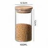 Pote de Armazenamento de Vidro Borossilicato Alto com Tampa de Bambu Hermética - Recipiente de Cozinha Resistente ao Calor - Tamanhos de 200ml / 300ml / 400ml