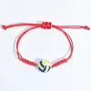 Pulseiras Tecidas Estilo Esportivo com Temas de Futebol, Basquete, Vôlei e Tênis, Ajustáveis para Homens e Mulheres, Pulseiras de Casal, Atacado do Fabricante