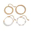 Joias Transfronteiriças Europeias e Americanas, Conjunto de Pulseiras Modernas com Contas, Elegante Pulseira Simples de Múltiplas Camadas com Pérolas Artificiais