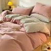 2026 Novo Conjunto de Quatro Peças de Algodão Pura Escovado Espesso Lençol Puro Capa de Edredom Lençol com Elástico Conjunto de Três Peças Roupa de Cama Leve de Luxo Outono/Inverno