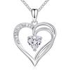 Colgante de circonita en forma de corazón de plata s925 transfronterizo, collar sencillo europeo y americano en forma de corazón, collar para niña, joyería