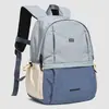 Mochila de estudiante para el día a día con bloqueo de color estilo dopamina transfronteriza, mochila ligera de gran capacidad para viajes al aire libre para mujer