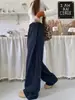 Calça casual estilo americano para mulheres petite, novo modelo outono 2026, com design de amarração, calça de moletom esportiva solta de cintura alta emagrecimento para mulheres