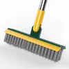 Cepillo de Limpieza para el Hogar, Cepillo para Limpiar Grietas del Piso, Cepillo de Piso en Forma de V para Baño e Inodoro, Cepillo de Piso con Mango Largo para Eliminar Manchas, Cepillo de Cerdas Duras