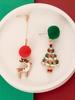 Presente de Natal Bonito Papai Noel Bola de Cabelo Brincos Feminino Menina Coração Internet Brincos Vermelhos Clipe de Orelha Sem Furos de Orelha Feminino