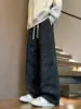 Pantalones deportivos tie-dye con estrellas azul marino de corte limpio para hombre, nuevo diseño Otoño/Invierno 2026, pantalones deportivos de pierna recta estilo americano