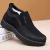 Sapatos de Lã de Inverno, Sapatos de Pano Old Beijing, Sapatos Masculinos, Sapatos Casuais Quentes para Idosos, Sapatos de Algodão Antiderrapantes de Solado Macio para Homens de Meia-Idade e Idosos