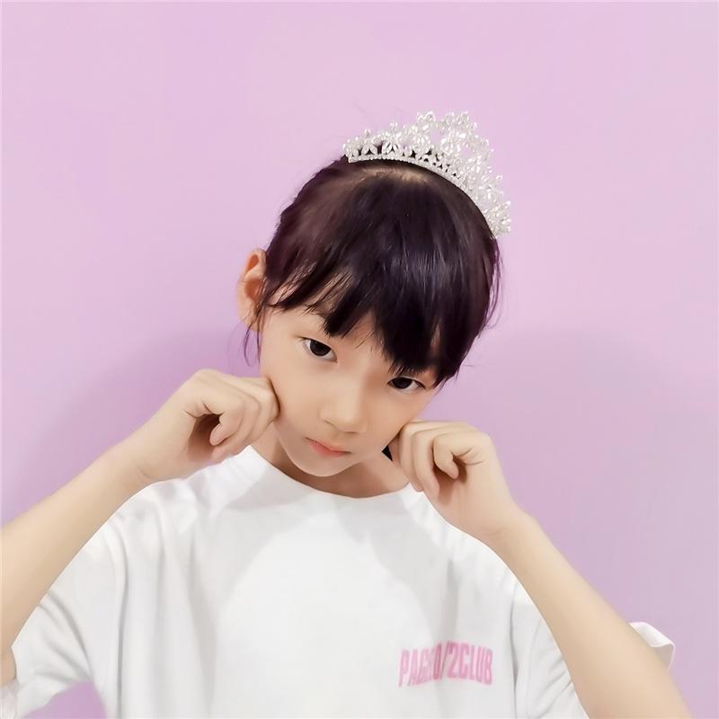 韩版儿童皇冠饰品影楼婚庆头饰水钻发梳发饰表演珍