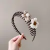 Elegante diadema de cuadros de lunares para mujer, diadema de corona alta para lavarse la cara, diadema para uso diario con dientes, accesorio para el cabello