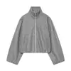 Chaqueta bomber casual con cremallera y cuello alto, moda europea y americana 2026 para mujer, M561830