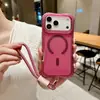 Suministro Exclusivo Transfronterizo Sudamericano de Funda Magnética Tres en Uno para Teléfono Ip18Promax con Textura de Piel Mate, Funda Anti-Caídas 17 con Correa de Mano