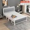 Cama plegable para el hogar con marco de hierro, Cama individual para siesta, Cama doble portátil para vivienda de alquiler, Cama simple de tablero duro, Tipo económico