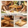 Bandeja plegable creativa de bambú y madera para uso doméstico para laptop en la cama, bandeja de desayuno para sofá perezoso