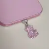 Tapón antipolvo con diseño de oso transfronterizo para el orificio de carga del teléfono móvil Apple, tapón antipolvo con interfaz de auriculares tipo C de dibujos animados, tapón de goma
