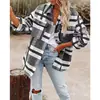 2025 Otoño/Invierno Amazon Mujeres Europeas y Americanas Otoño/Invierno Manga Larga Solapa Suelta Cuadros Engrosada Chaqueta de Lana