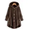 Amazon ebay2025 Inverno Nova Moda Feminina Europeia e Americana Botão Pelúcia Top Irregular Tendência Marca Cor Sólida Casaco
