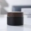 Botella dispensadora de crema de vidrio negro, Botella para crema facial, Botella cosmética vacía, Botella dispensadora de protector solar portátil de viaje de 20g