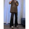 Pantalones Vaqueros Negros de Micro-lar para Primavera y Otoño para Hombre, Pierna Recta Holgada, Estilo Barril, Aspecto de Alta Gama, Estilo Americano, Moda Callejera de Alta Gama