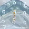 Brincos Pingente Redondo Pequeno de Zircônia em Liga de Titânio Astmf-13 Piercing de Titânio G23 Stud para Lábio com Rosca Interna Joias para Piercing