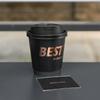 Vaso de café desechable bronceado negro con tapa, embalaje exterior comercial, vaso especial para bebidas calientes, leche, té, vaso de papel, personalización