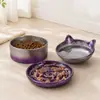 Comedero para mascotas electrochapado personalizado, comedero para gatos de color degradado, comedero para perros, comedero anti-derrame, bebedero para gatos, comedero anti-atragantamiento de alimentación lenta