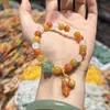 Pulseira de Jade Seda Dourada do Fabricante, Pulseira Colorida de Círculo Único para Mulheres, Presente de Jade Jade Estoque Pronto para Transmissão ao Vivo
