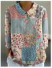 Exportación Transfronteriza Verano 2024 Nuevo para Mujer Amazon Holgado Estampado Cuello Redondo Casual Talla Grande Suéter Camiseta para Mujer